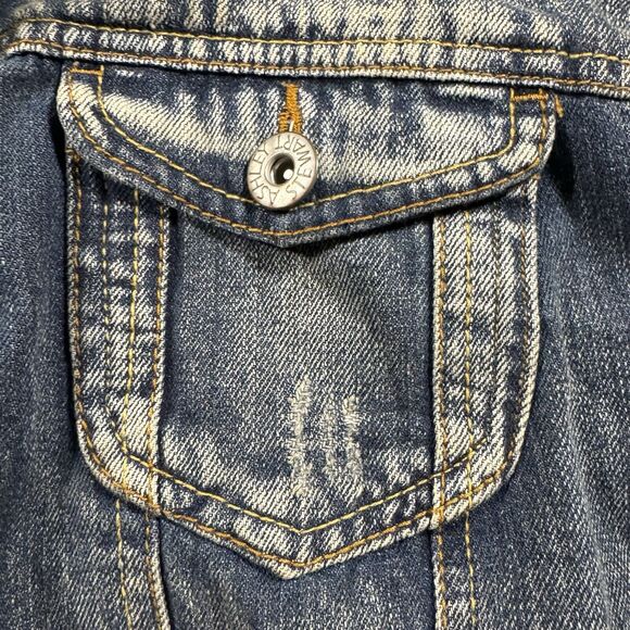 Ashley Stewart Plus Size 22/24Distressed Stretch‎ Denim Jacket Blue Jean - Picture 3 of 7